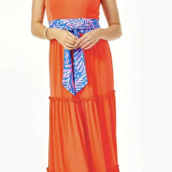 Lilly Pulitzer Violetta Maxi Dress in Picante Coral - Size 0 - Picture 4 of 10